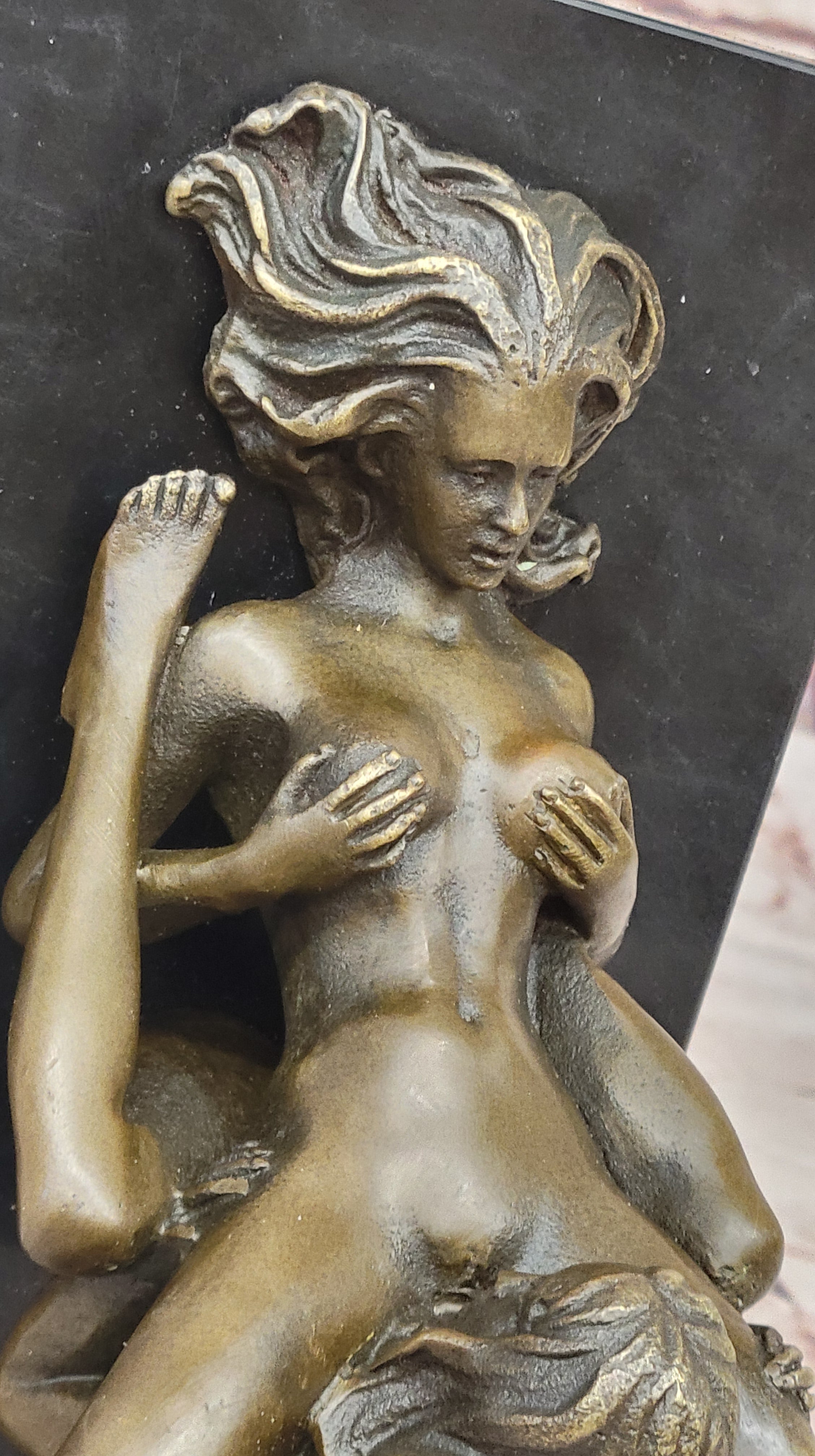 Erotic Bronze Statue Sculpture Lesbian Lovers Oral Sex Signed Mavchi 3.5" x 6.5"
