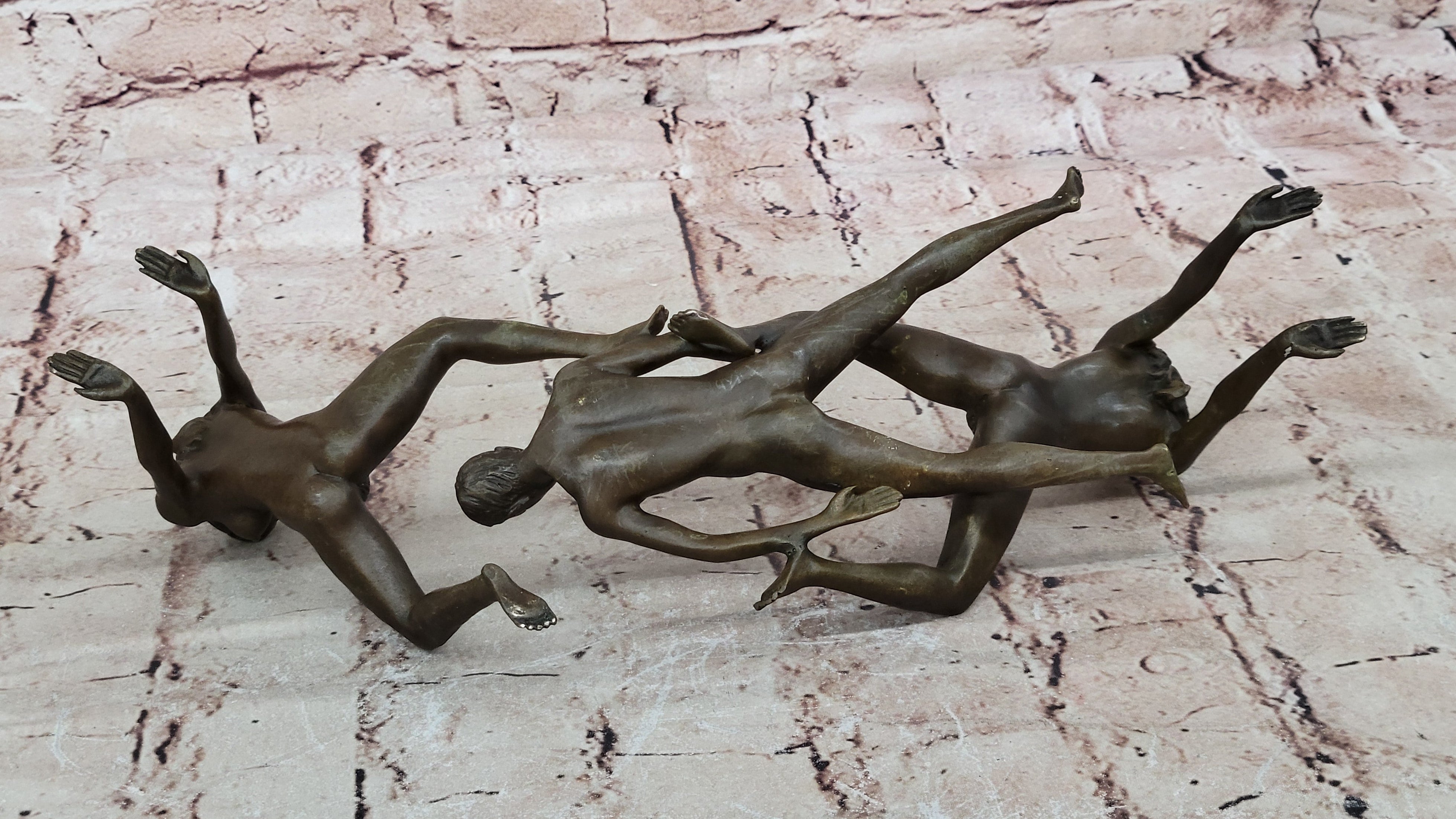 Erotic Bronze Sculpture Trio – Artistic Nude for Bold - Art by Mavchi