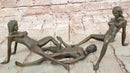 Erotic Bronze Sculpture Trio – Artistic Nude for Bold - Art by Mavchi