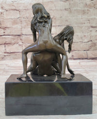 FFM Threesome Sex Erotic Bronze Statue Sculpture Signed Mavchi Erotica 10" x 7"