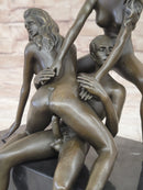 FFM Threesome Sex Erotic Bronze Statue Sculpture Signed Mavchi Erotica 10" x 7"