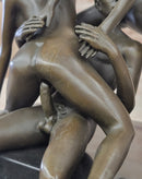 FFM Threesome Sex Erotic Bronze Statue Sculpture Signed Mavchi Erotica 10" x 7"