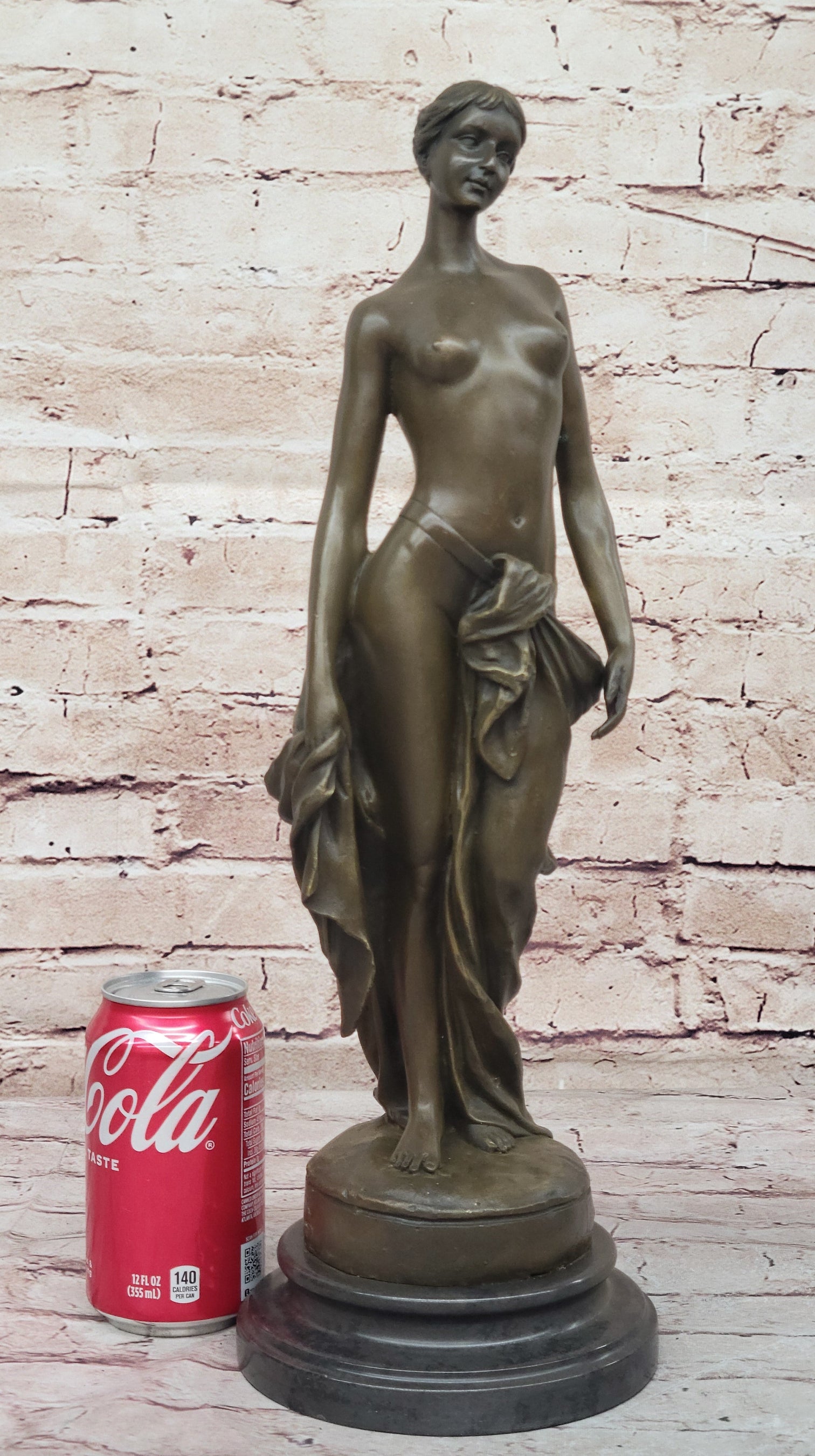 PHRYNE Bronze Sculpture Statue Nude Female Courtesan Figure 17.5" x 6"