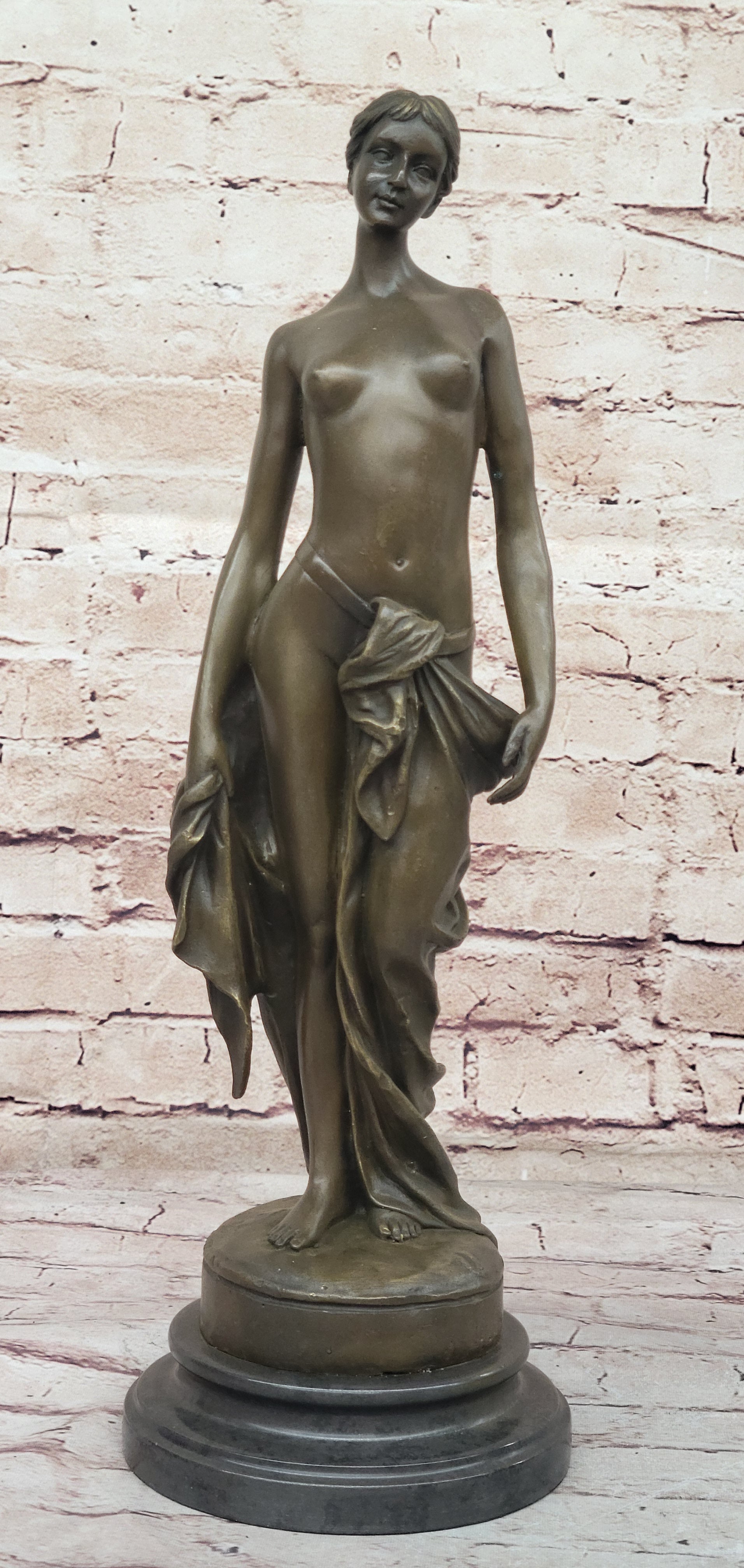 PHRYNE Bronze Sculpture Statue Nude Female Courtesan Figure 17.5" x 6"