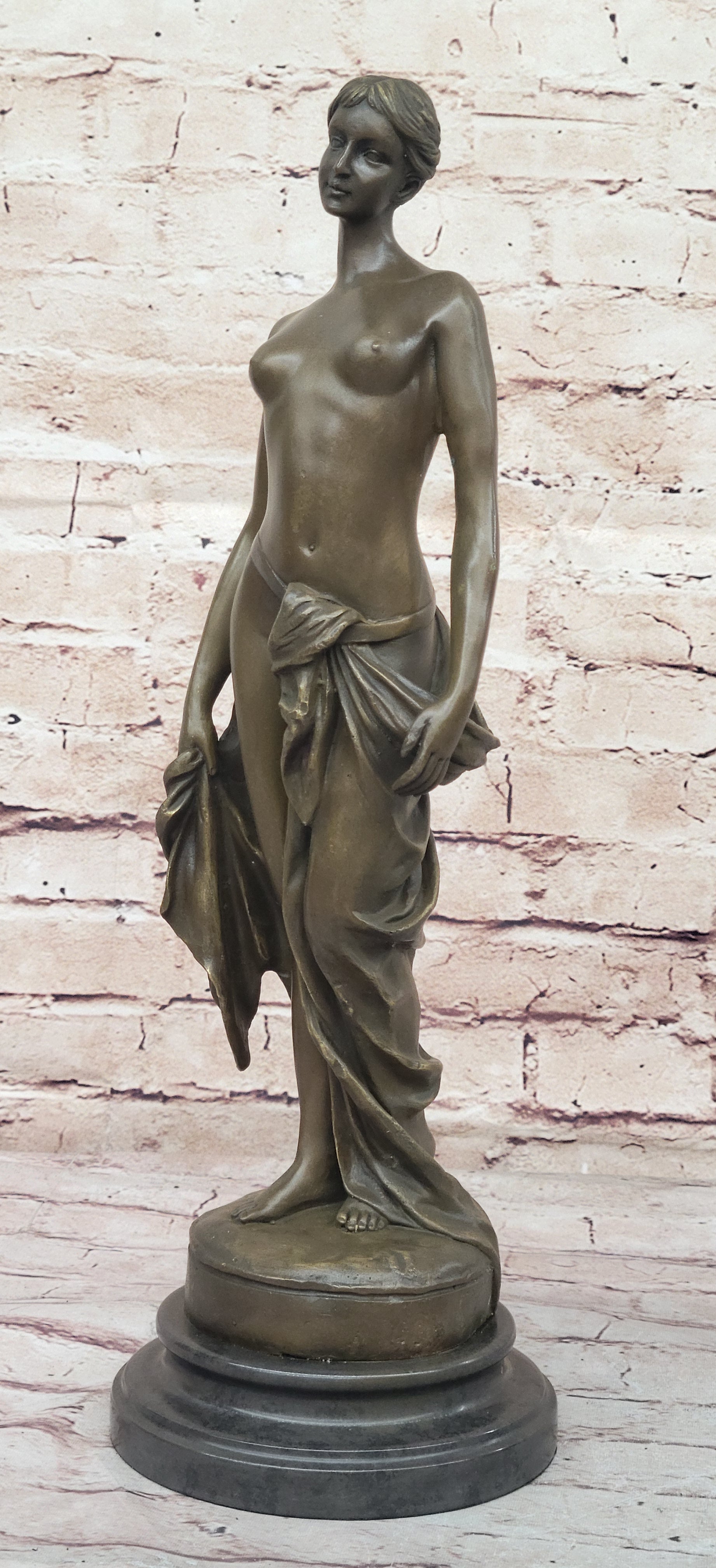 PHRYNE Bronze Sculpture Statue Nude Female Courtesan Figure 17.5" x 6"