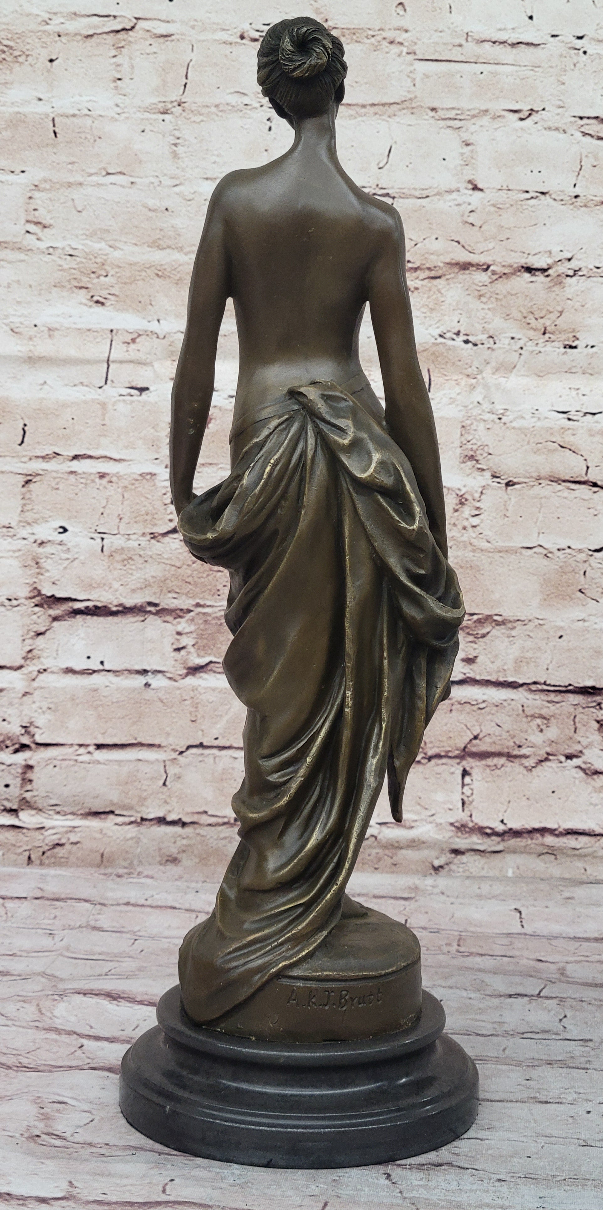PHRYNE Bronze Sculpture Statue Nude Female Courtesan Figure 17.5" x 6"