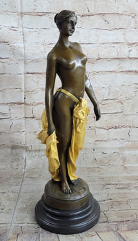 Art Deco Gilt Nude Girl Bronze Sculpture Museum Quality Hot Cast Figurine Figure