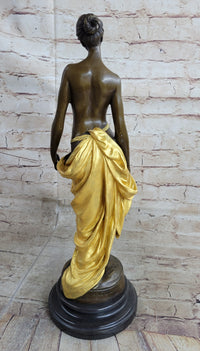 Art Deco Gilt Nude Girl Bronze Sculpture Museum Quality Hot Cast Figurine Figure