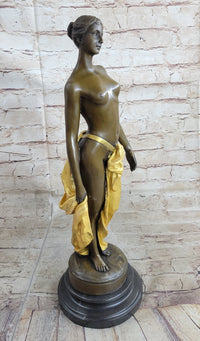 Art Deco Gilt Nude Girl Bronze Sculpture Museum Quality Hot Cast Figurine Figure