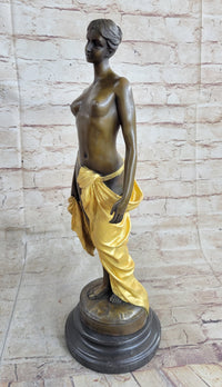 Art Deco Gilt Nude Girl Bronze Sculpture Museum Quality Hot Cast Figurine Figure