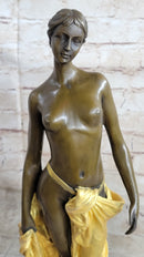 Art Deco Gilt Nude Girl Bronze Sculpture Museum Quality Hot Cast Figurine Figure