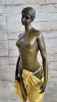 Art Deco Gilt Nude Girl Bronze Sculpture Museum Quality Hot Cast Figurine Figure