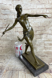 Amazon Queen Hippolyta Bronze Sculpture Nude Female Warrior 17" x 16"