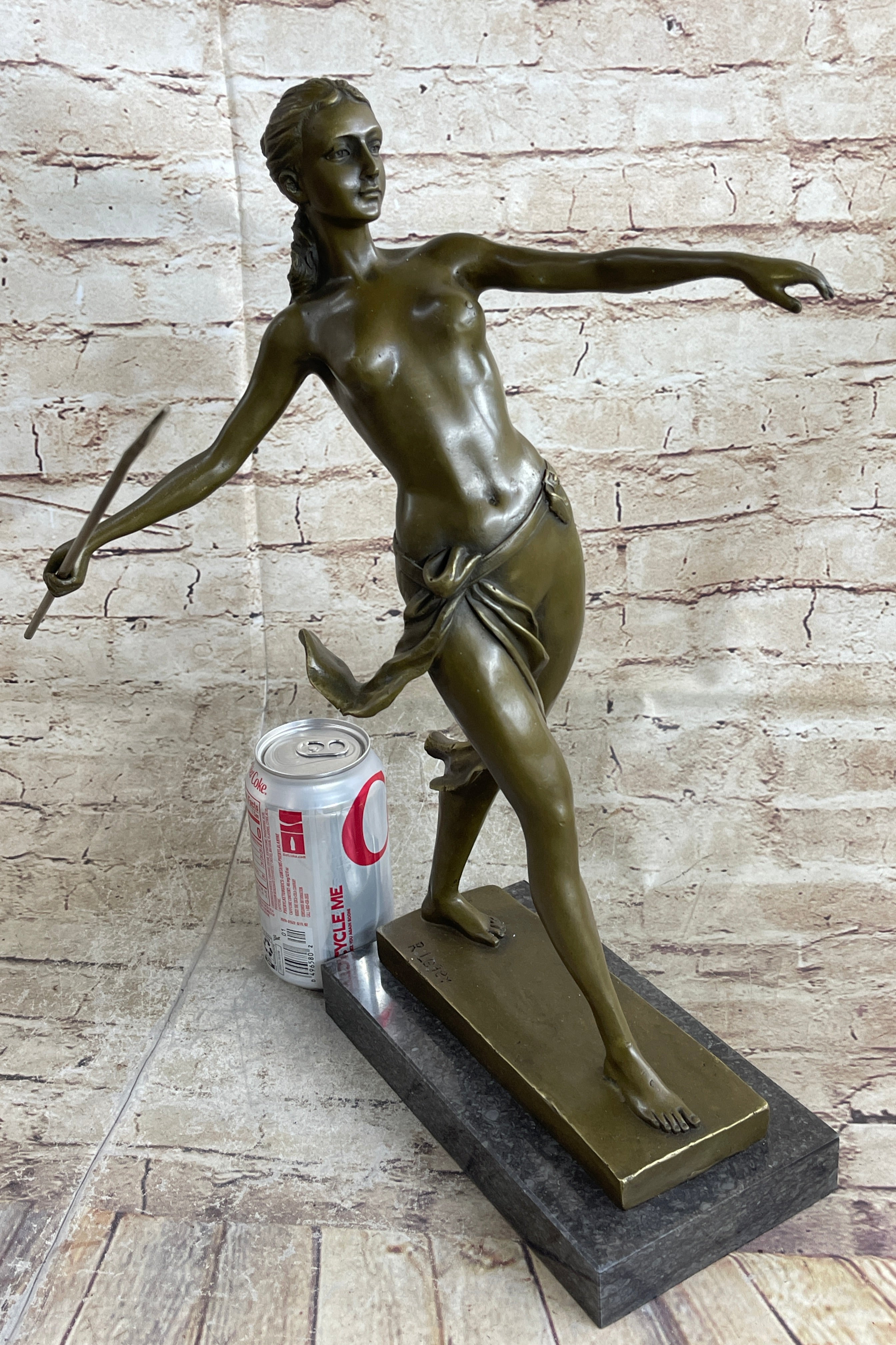 Amazon Queen Hippolyta Bronze Sculpture Nude Female Warrior 17" x 16"