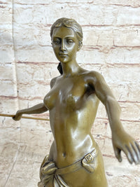 Amazon Queen Hippolyta Bronze Sculpture Nude Female Warrior 17" x 16"