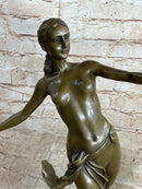 Amazon Queen Hippolyta Bronze Sculpture Nude Female Warrior 17" x 16"