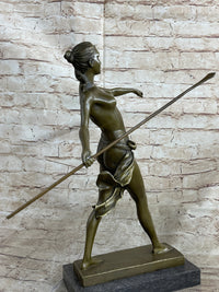 Amazon Queen Hippolyta Bronze Sculpture Nude Female Warrior 17" x 16"