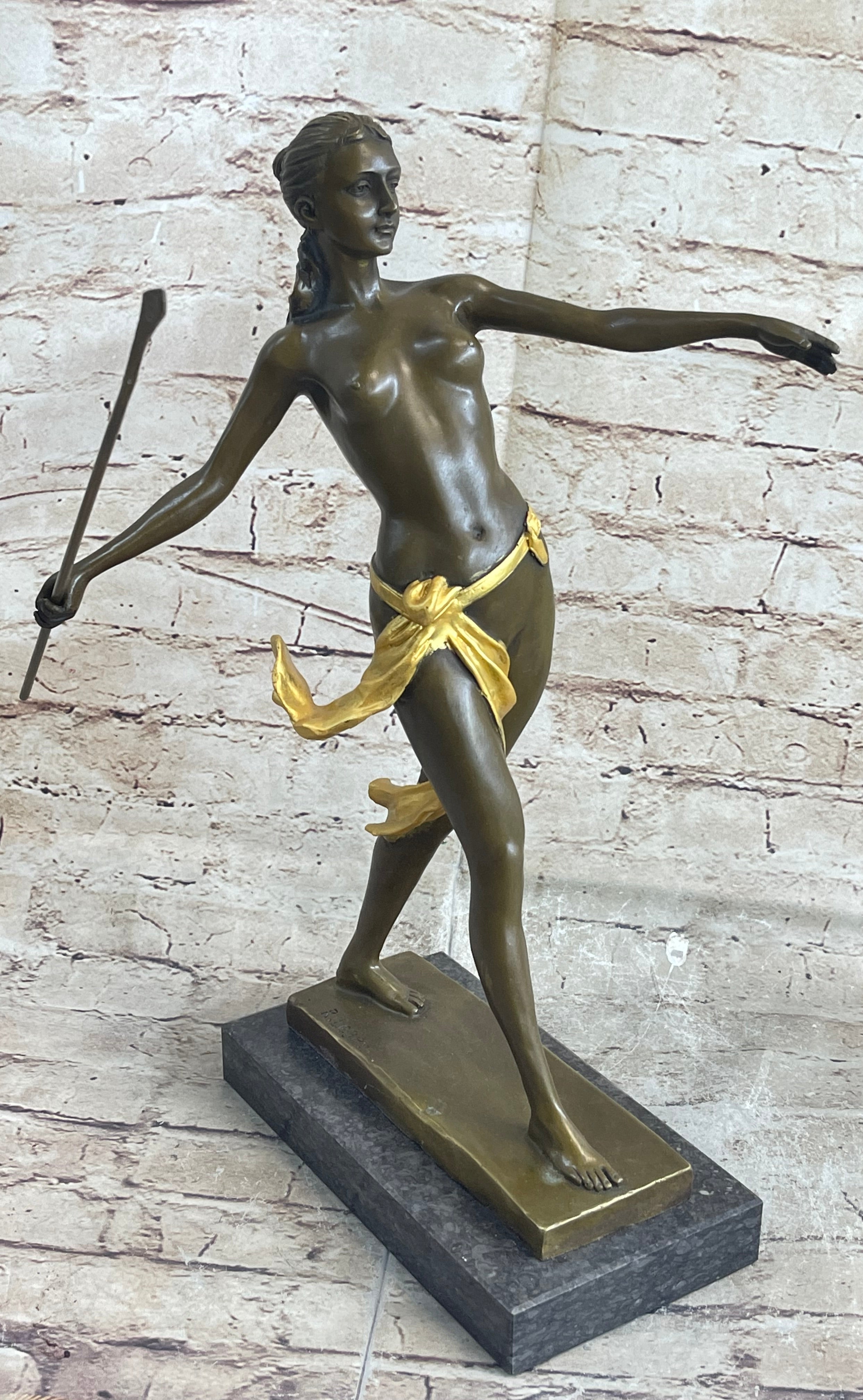 Amazon Queen Hippolyta Bronze Sculpture Nude Figure by R. Leger