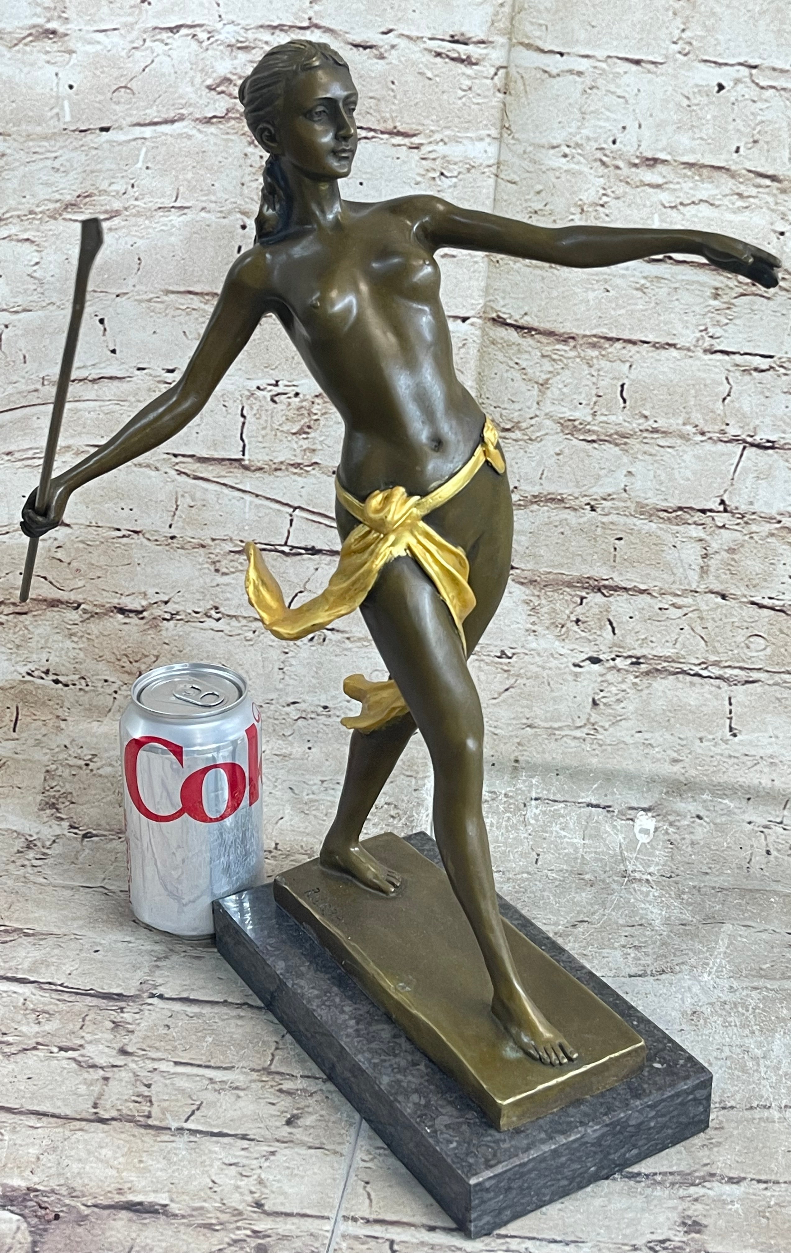 Amazon Queen Hippolyta Bronze Sculpture Nude Figure by R. Leger