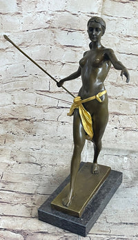 Amazon Queen Hippolyta Bronze Sculpture Nude Figure by R. Leger