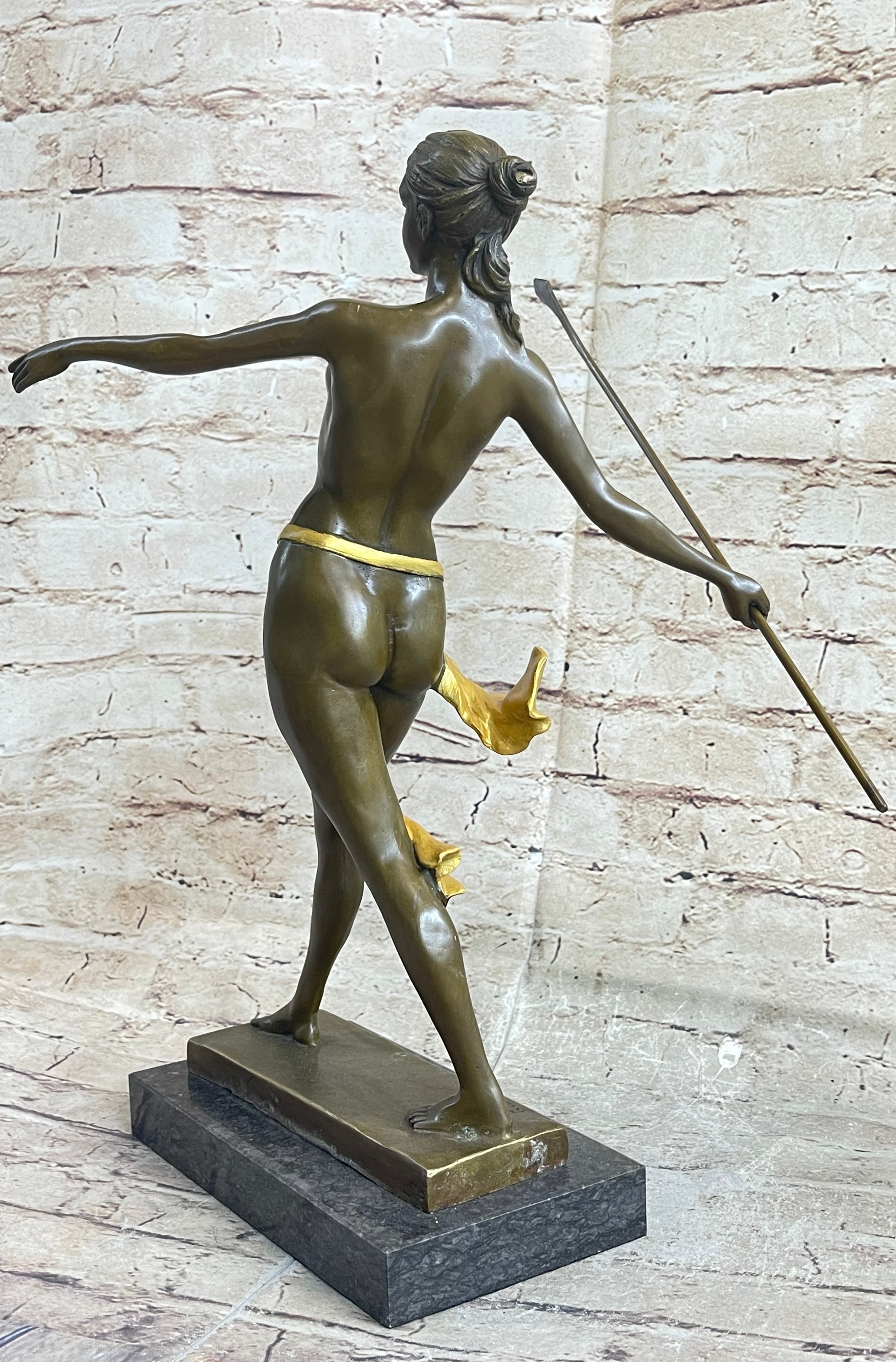 Amazon Queen Hippolyta Bronze Sculpture Nude Figure by R. Leger