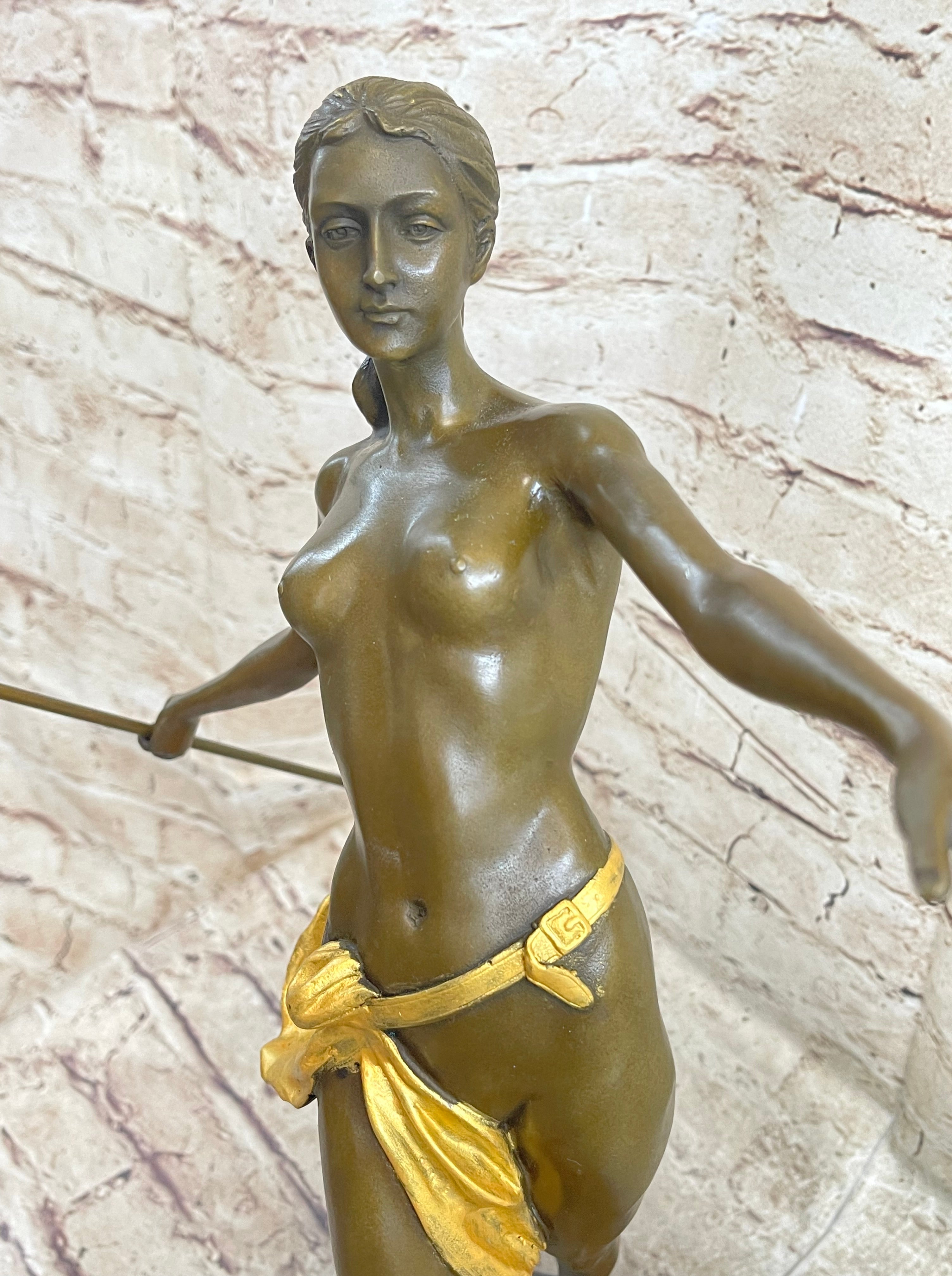 Amazon Queen Hippolyta Bronze Sculpture Nude Figure by R. Leger