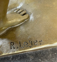 Amazon Queen Hippolyta Bronze Sculpture Nude Figure by R. Leger