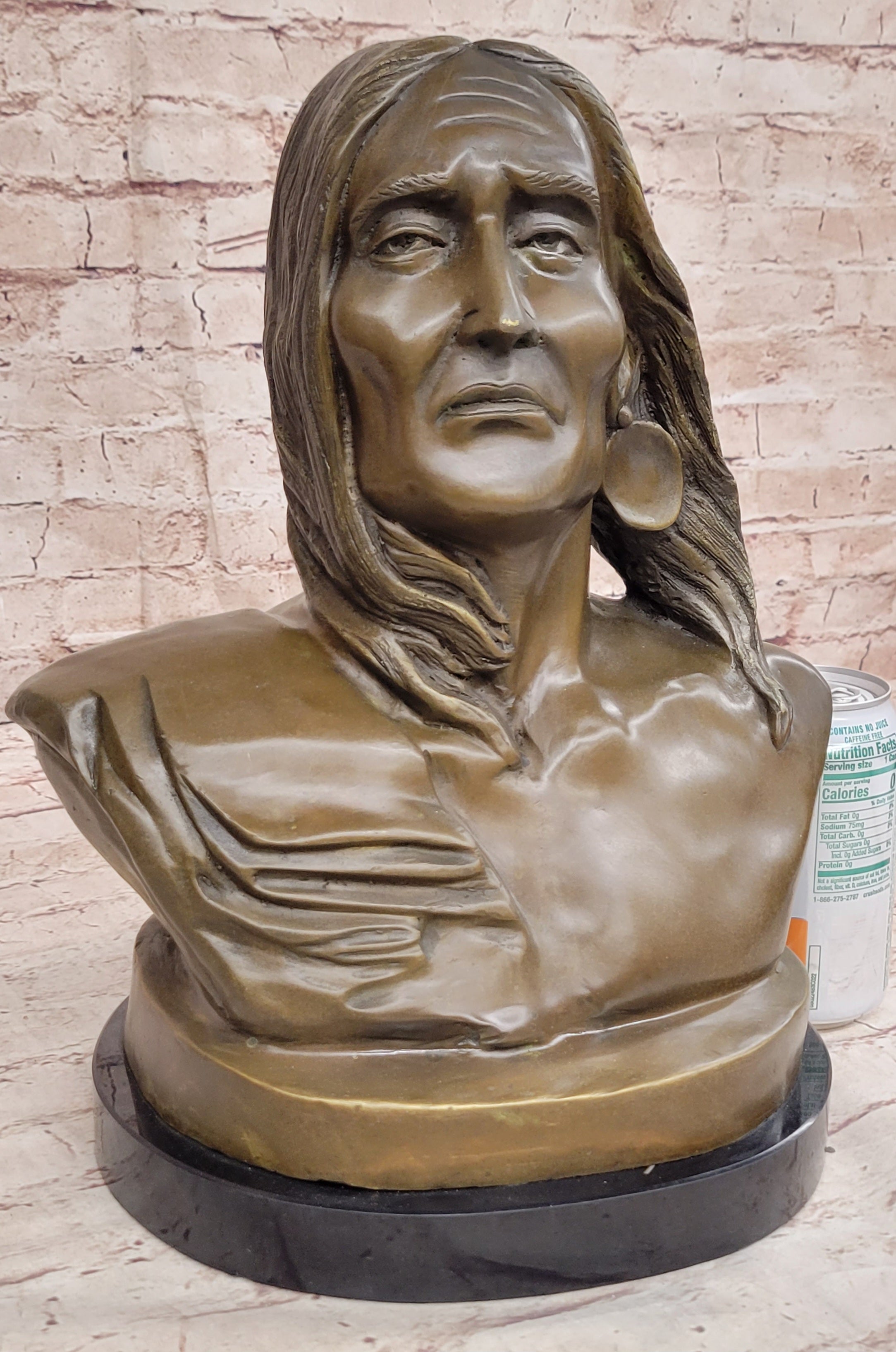 Signed Original Artwork by Milo Native American Chief Bronze Bust