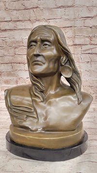 Signed Original Artwork by Milo Native American Chief Bronze Bust