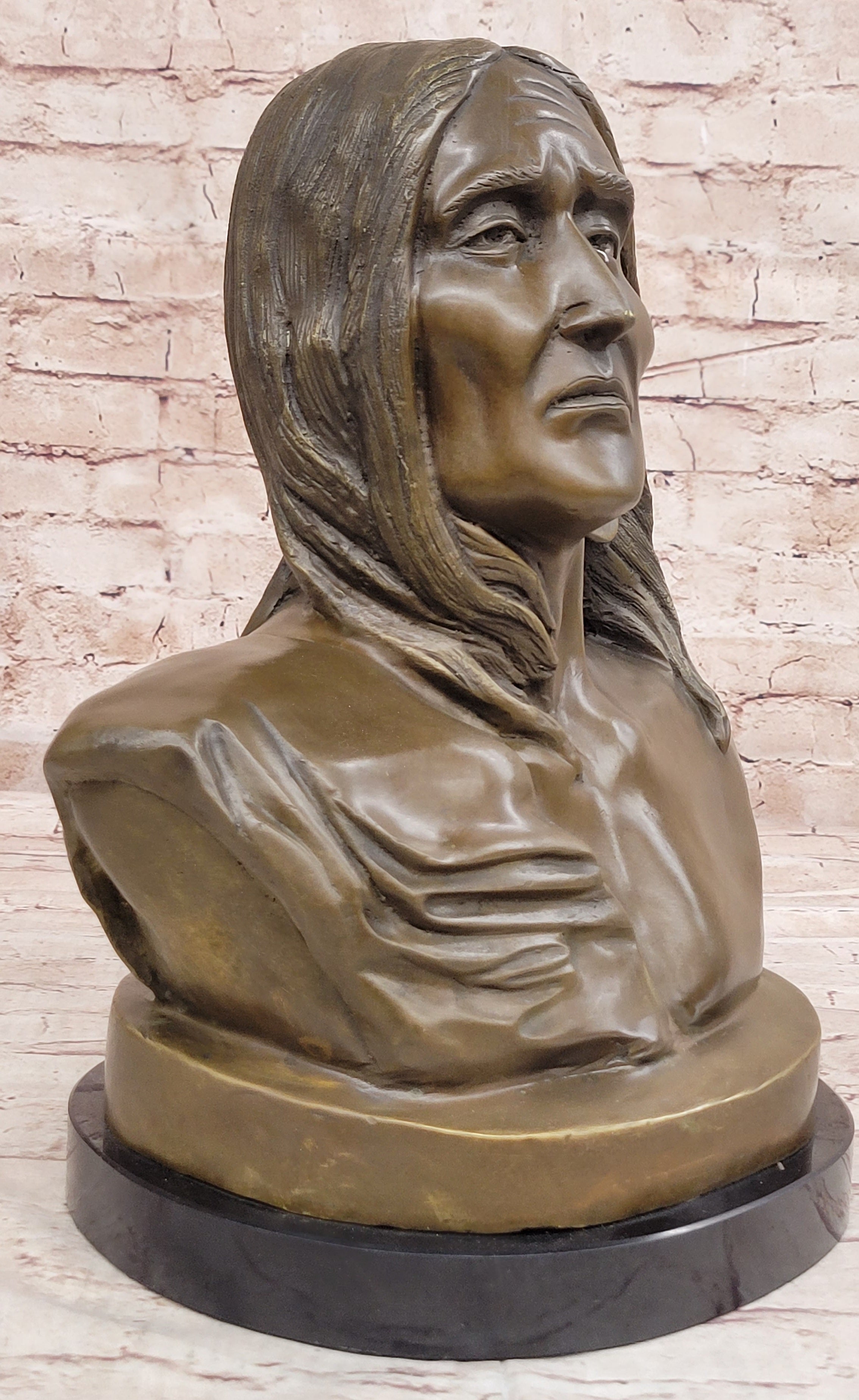 Signed Original Artwork by Milo Native American Chief Bronze Bust