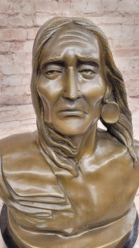 Signed Original Artwork by Milo Native American Chief Bronze Bust
