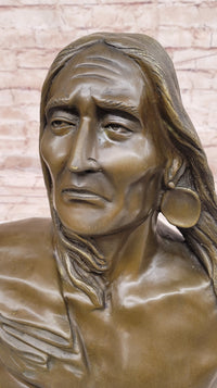 Signed Original Artwork by Milo Native American Chief Bronze Bust