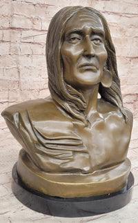 Signed Original Artwork by Milo Native American Chief Bronze Bust