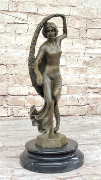Woman with Thyrsus Bronze Dancer Sculpture by Guirande