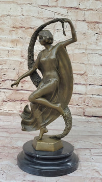 Woman with Thyrsus Bronze Dancer Sculpture by Guirande