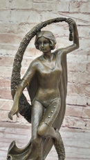 Woman with Thyrsus Bronze Dancer Sculpture by Guirande