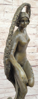 Woman with Thyrsus Bronze Dancer Sculpture by Guirande