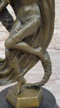 Woman with Thyrsus Bronze Dancer Sculpture by Guirande
