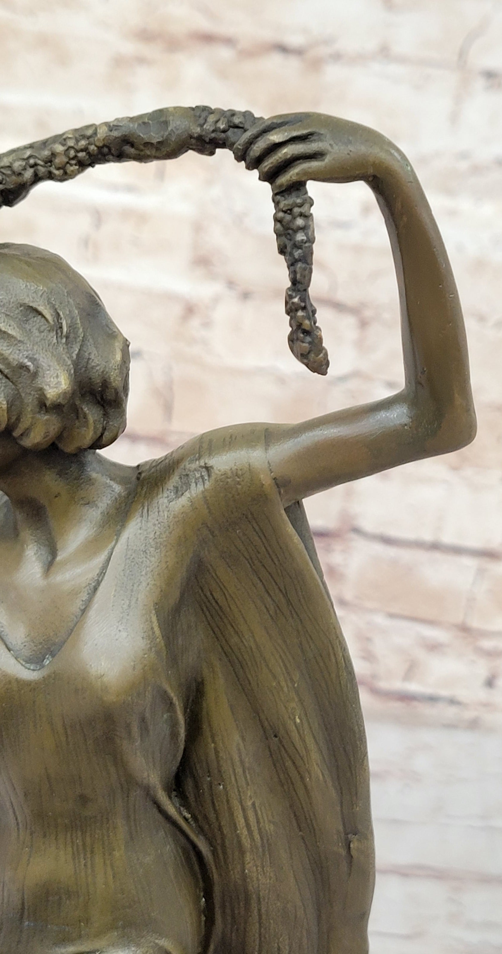 Woman with Thyrsus Bronze Dancer Sculpture by Guirande