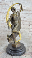 Woman with Thyrsus Art Deco Bronze by Guirande 14" x 6"