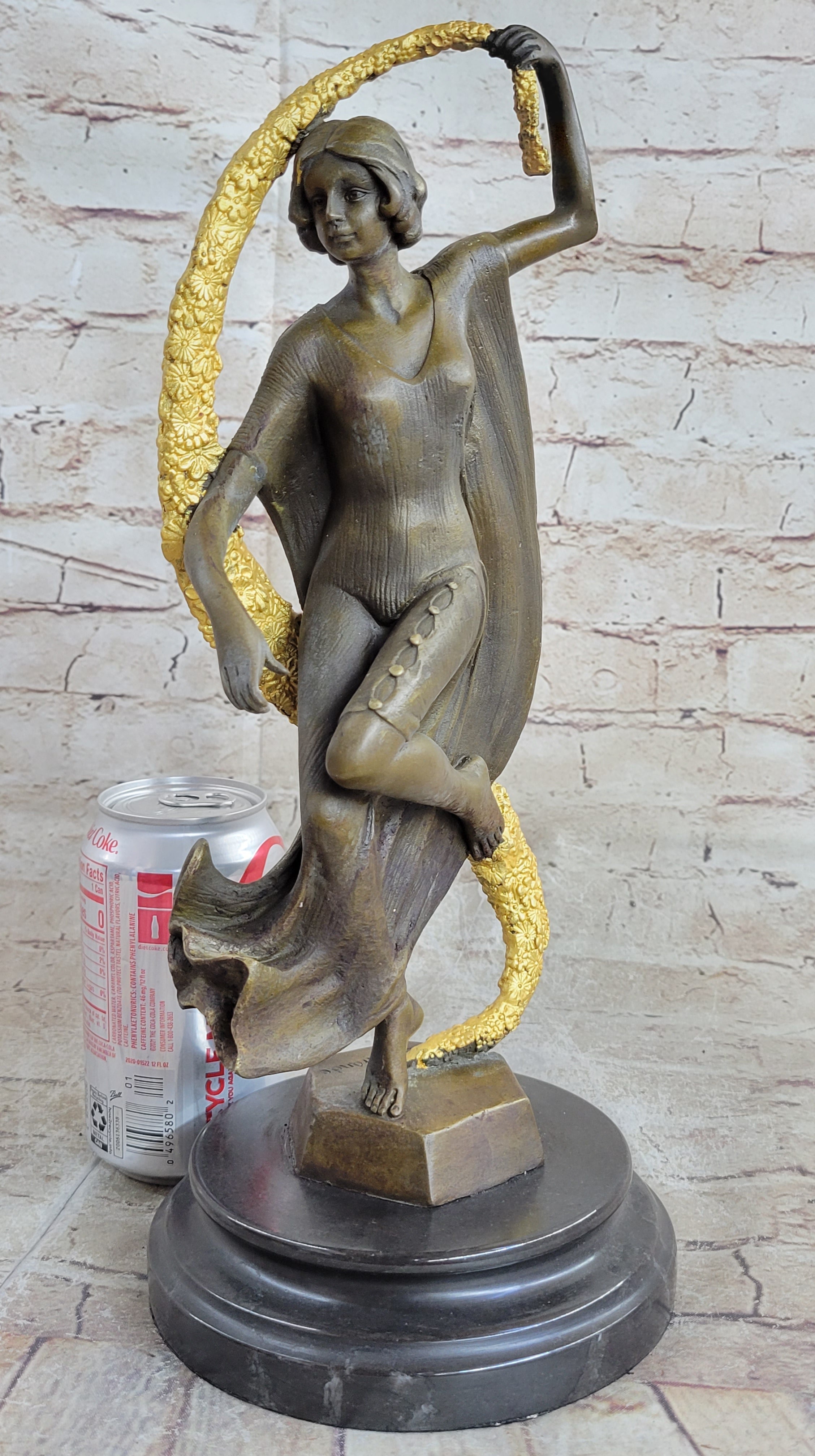 Woman with Thyrsus Art Deco Bronze by Guirande 14" x 6"