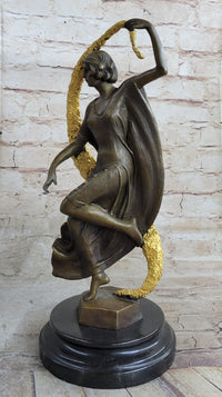 Woman with Thyrsus Art Deco Bronze by Guirande 14" x 6"