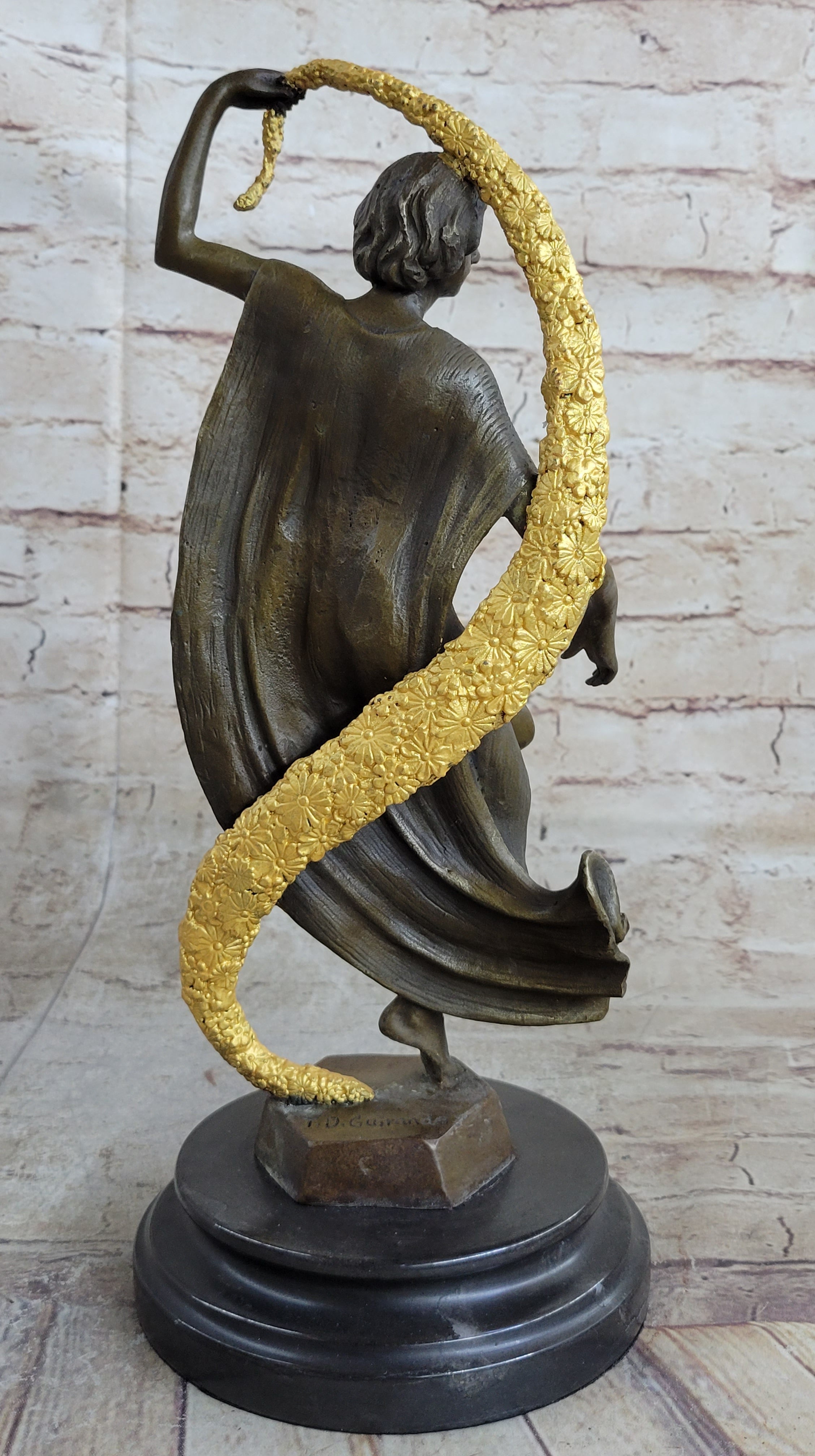 Woman with Thyrsus Art Deco Bronze by Guirande 14" x 6"