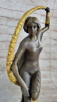 Woman with Thyrsus Art Deco Bronze by Guirande 14" x 6"