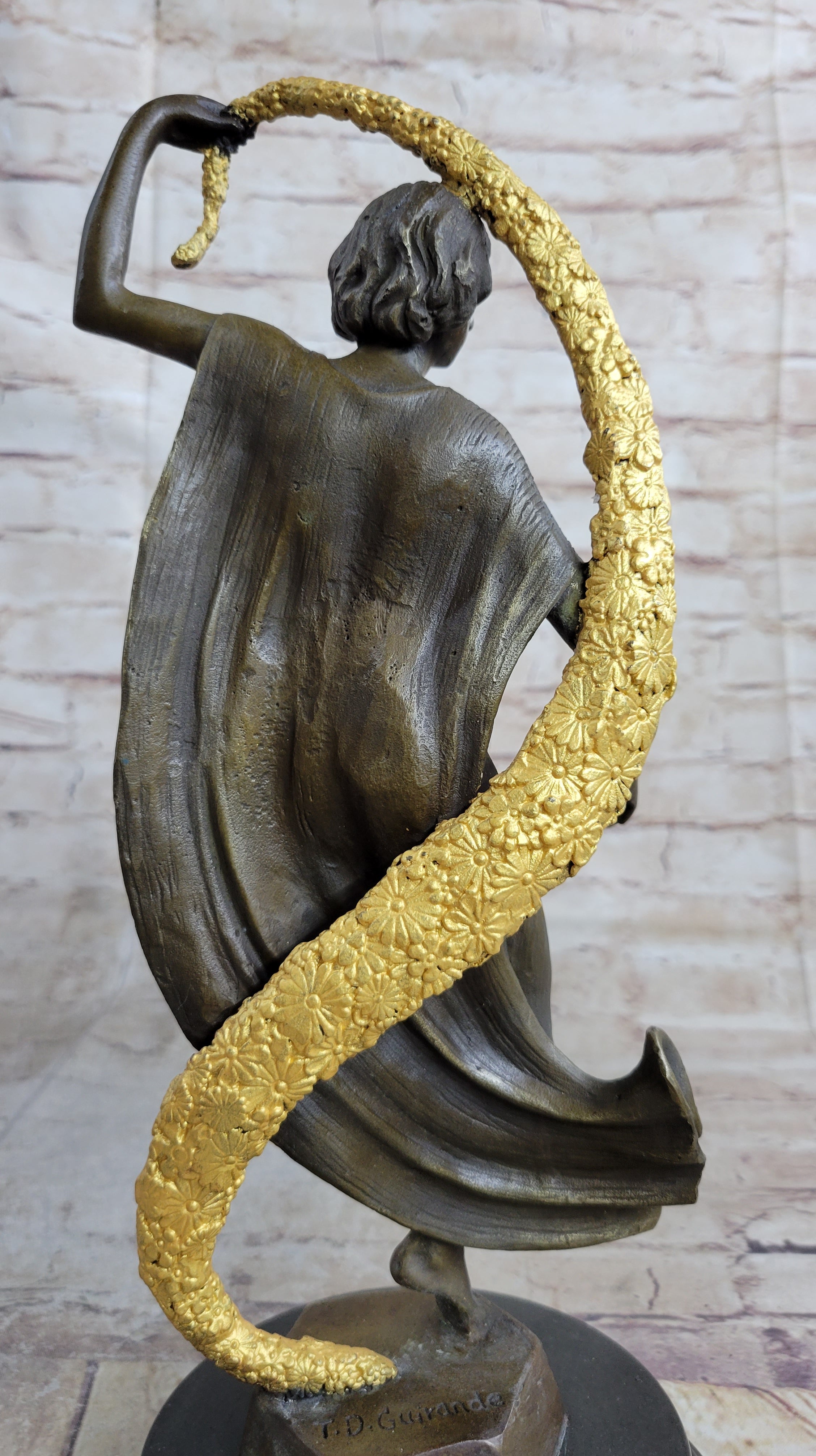 Woman with Thyrsus Art Deco Bronze by Guirande 14" x 6"
