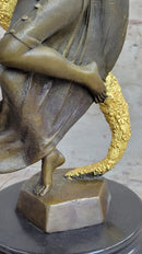 Woman with Thyrsus Art Deco Bronze by Guirande 14" x 6"