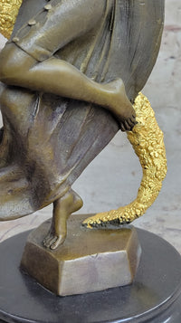 Woman with Thyrsus Art Deco Bronze by Guirande 14" x 6"
