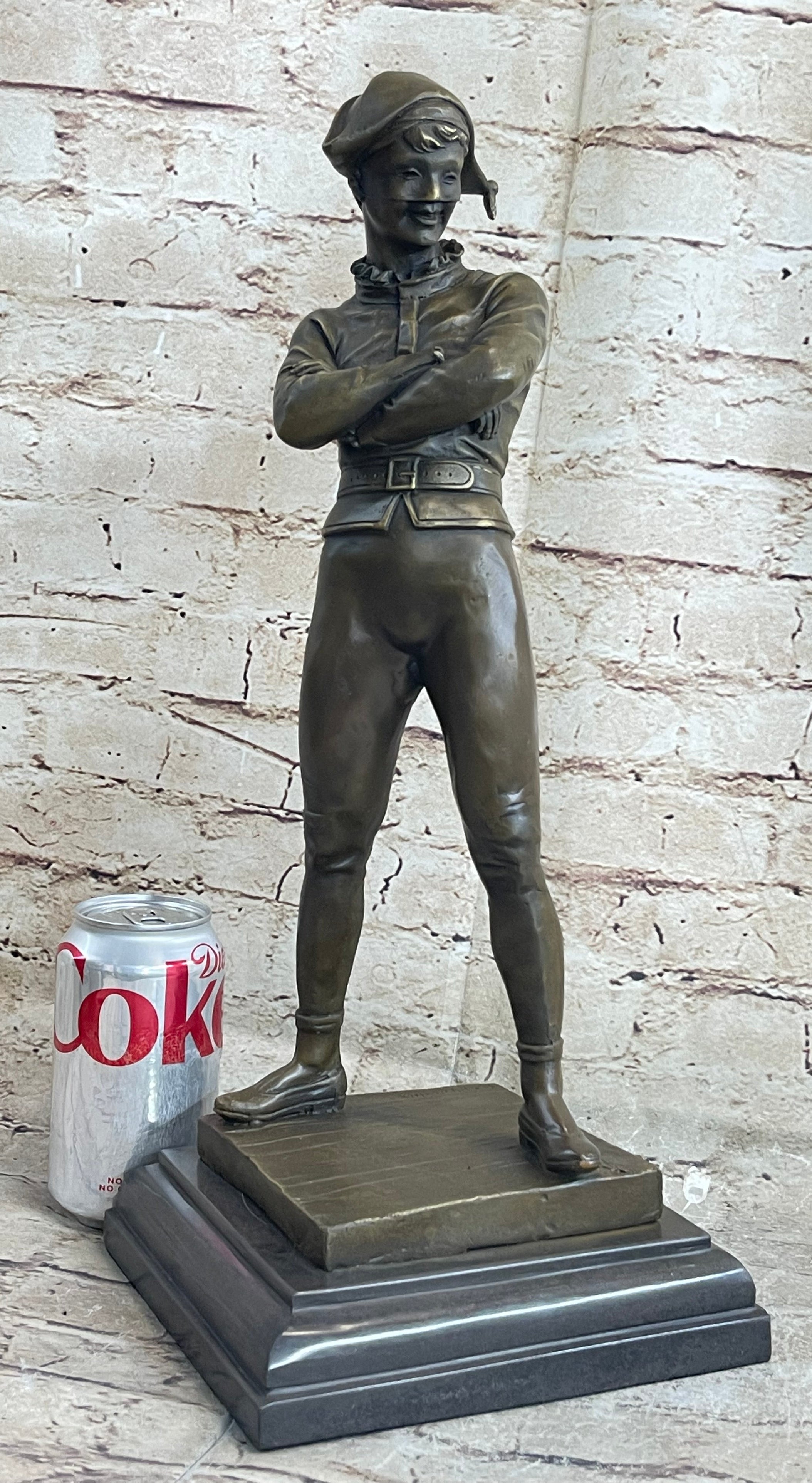 Rene de Saint-Marceaux Harlequin Jester Joker Bronze Sculpture