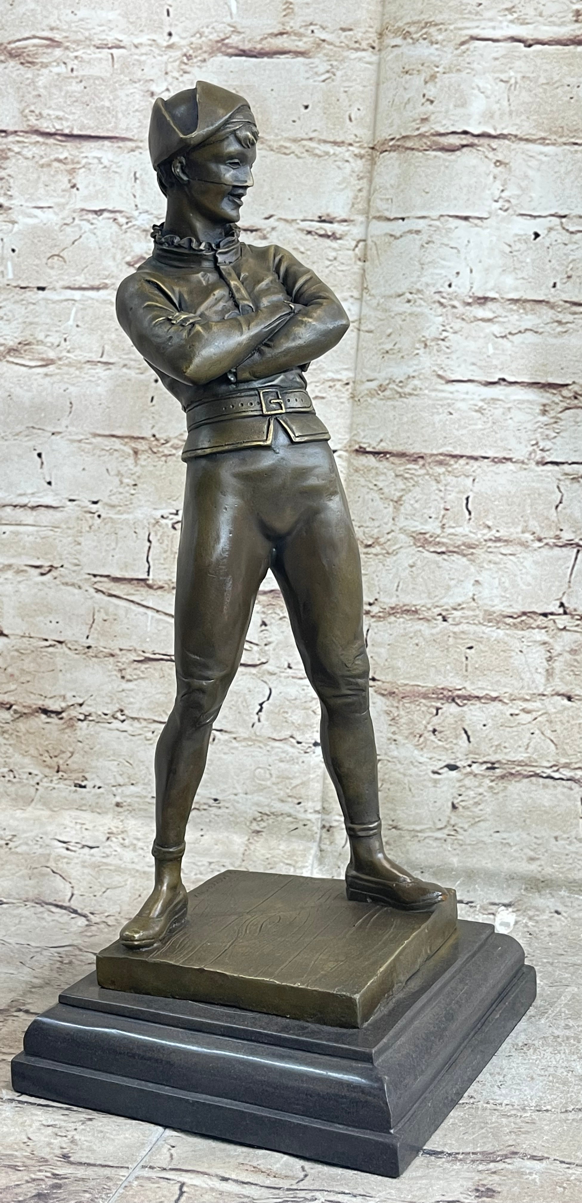 Rene de Saint-Marceaux Harlequin Jester Joker Bronze Sculpture