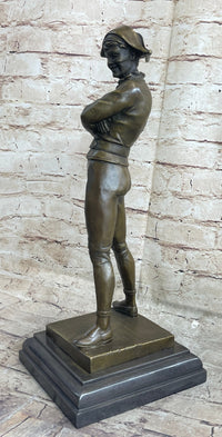 Rene de Saint-Marceaux Harlequin Jester Joker Bronze Sculpture
